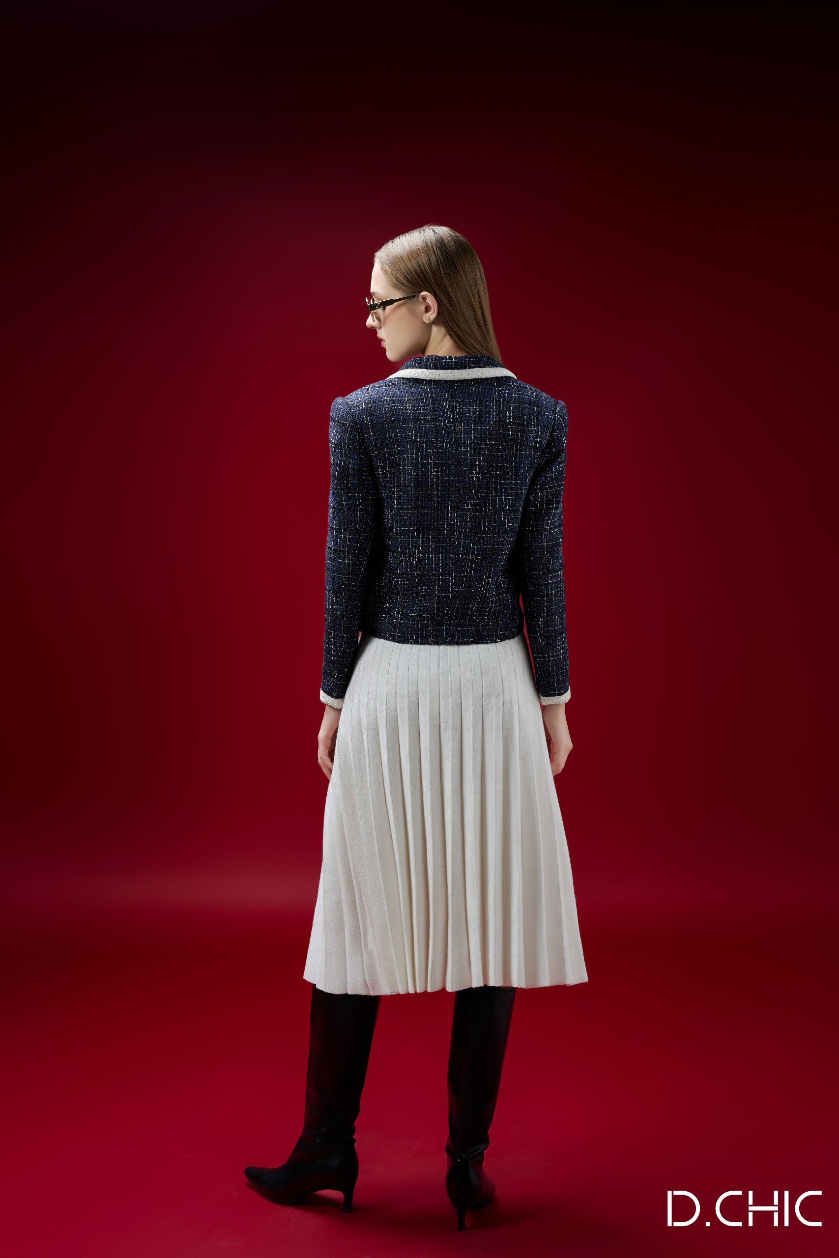 D.CHIC Chân váy len xếp ly MS: 388023