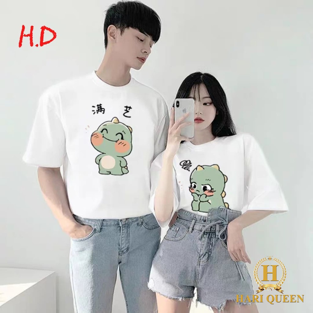 Áo phông đôi khủng long má hồng HDA0420