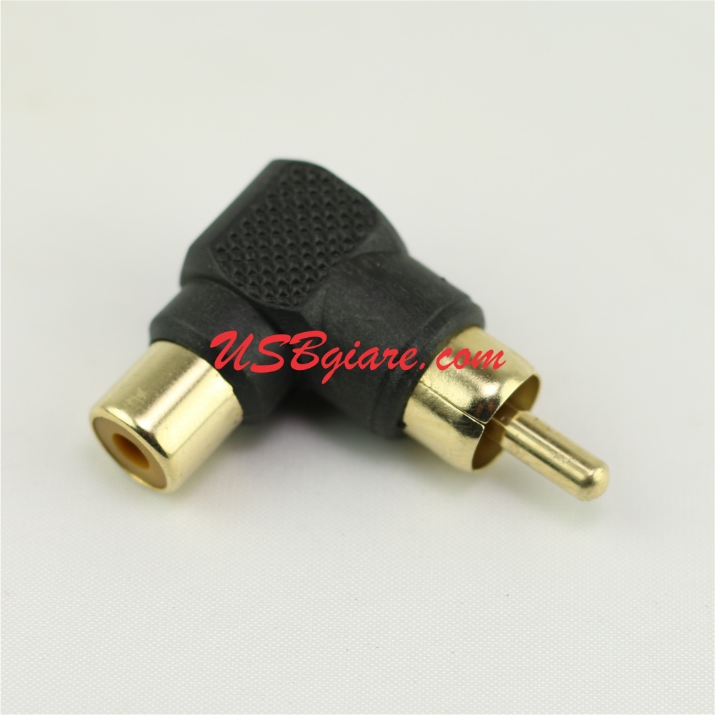 ĐẦU NỐI AV RCA BÔNG SEN CONG GÓC 90 ĐỘ