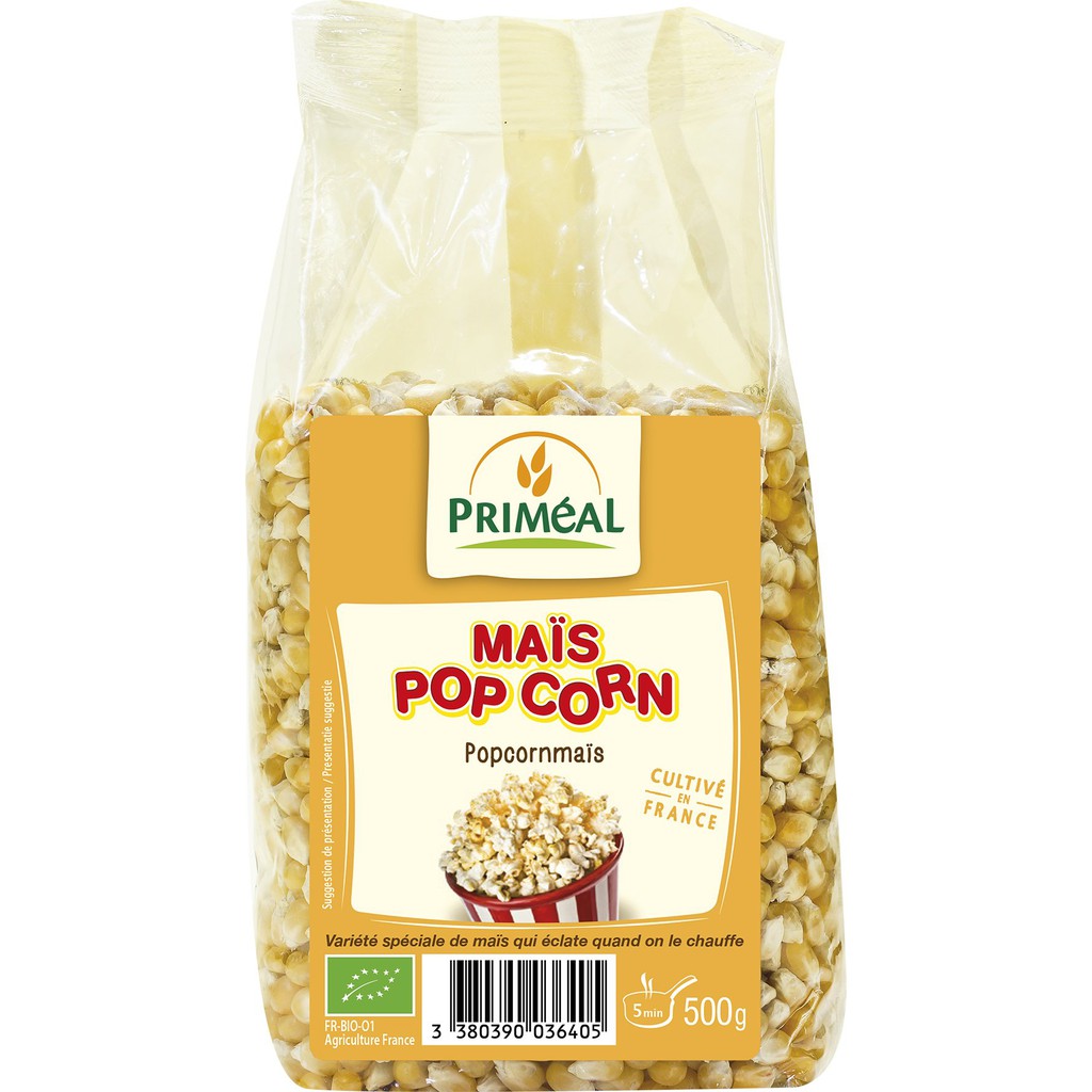 Hạt bắp (ngô) nổ bỏng hữu cơ Primeal 500g