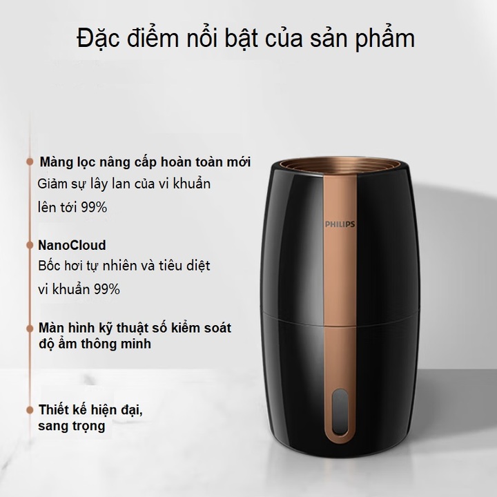 Máy tạo độ ẩm thương hiệu cao cấp Philips HU2718/00 - tích hợp hệ thống bốc hơi tiên tiến công nghệ NanoCloud - HÀNG NHẬP KHẨU (Bảo hành 24 tháng)