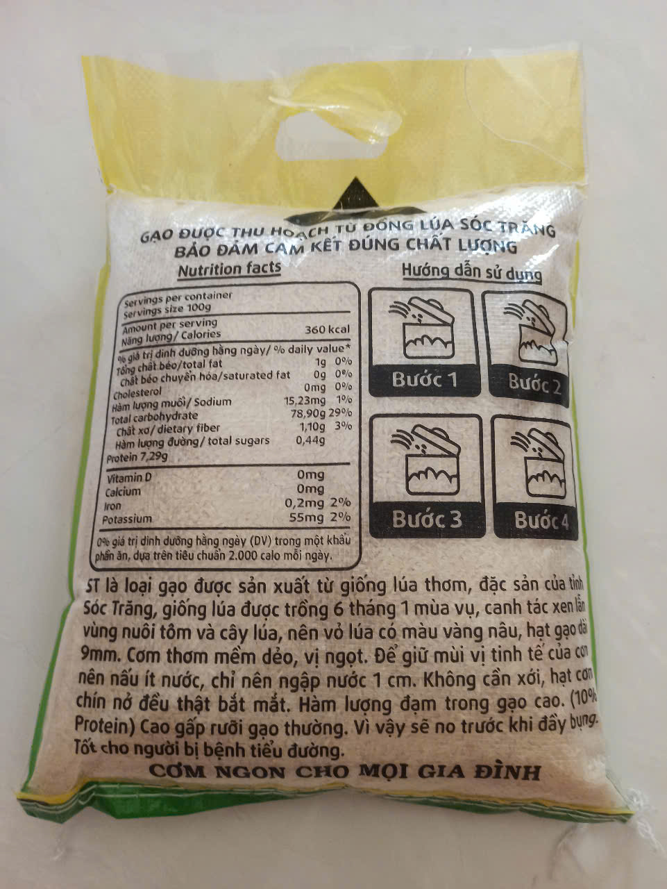 GẠO ST25 Bao 5KG Dẻo Mềm Thơm Cơm