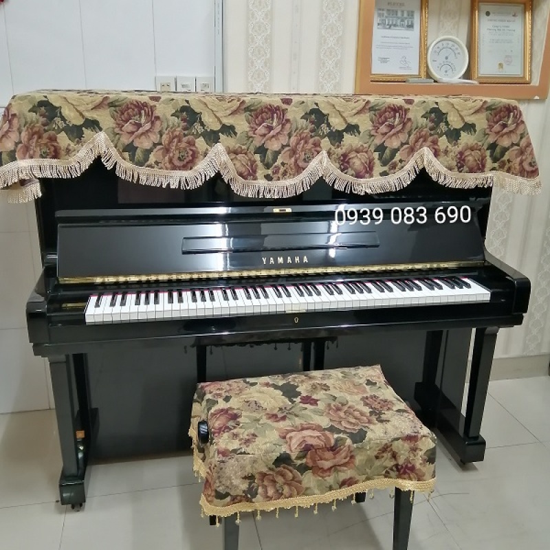 KHĂN PHỦ ĐÀN PIANO CƠ, HỌA TIẾT HOA CỔ ĐIỆN NHẬP KHẨU TỪ NHẬT