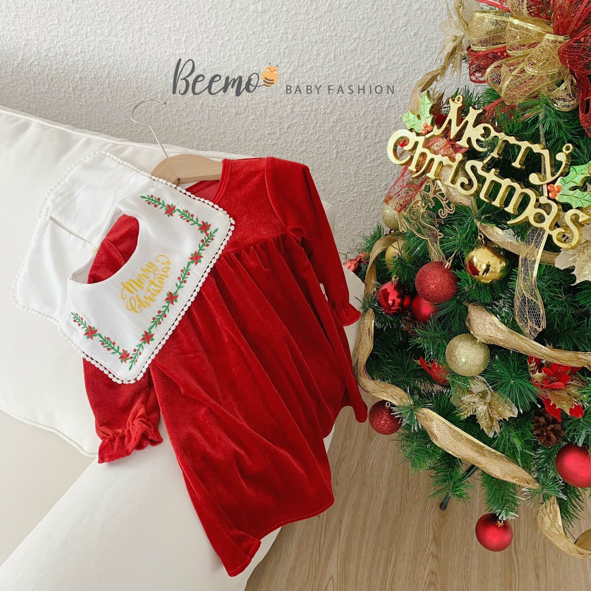 SET VÁY NHUNG NOEL SIÊU XINH CHO BÉ