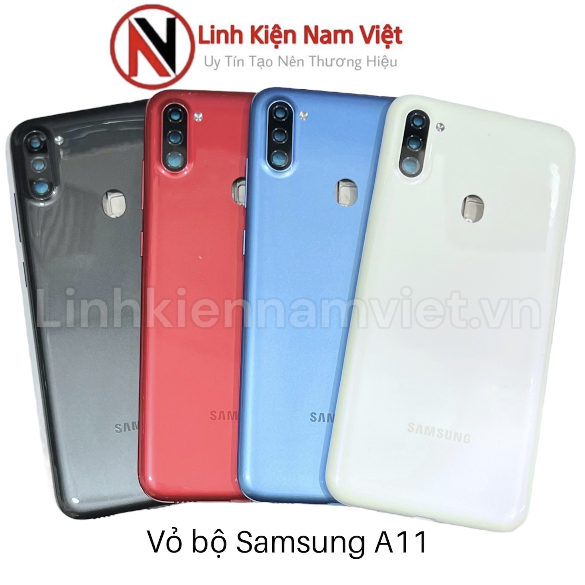 Vỏ bộ Samsung A11 (kính camera, nút, sườn , lưng, khai sim)