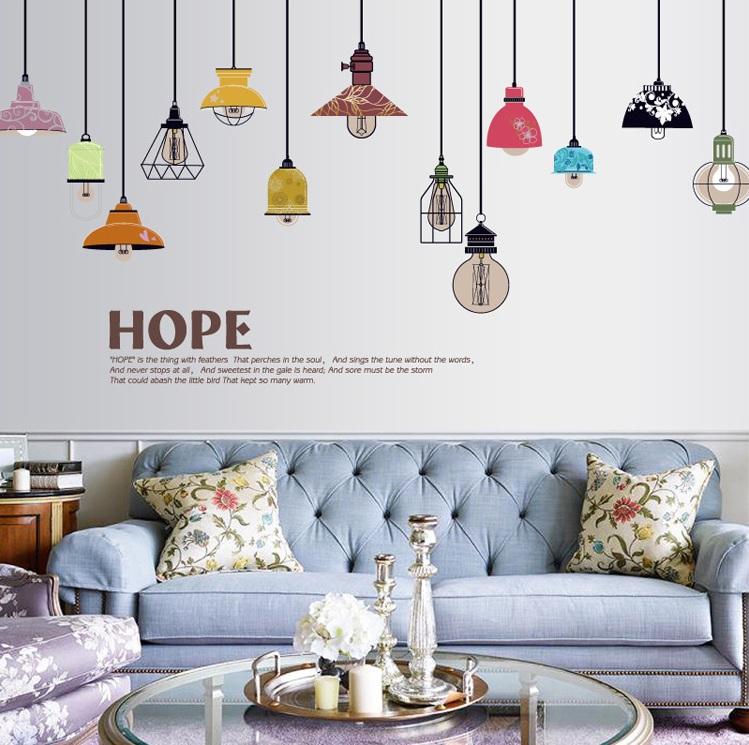 Decal dán tường Đèn nhiều màu- P28-Scenedecal-Framedecals