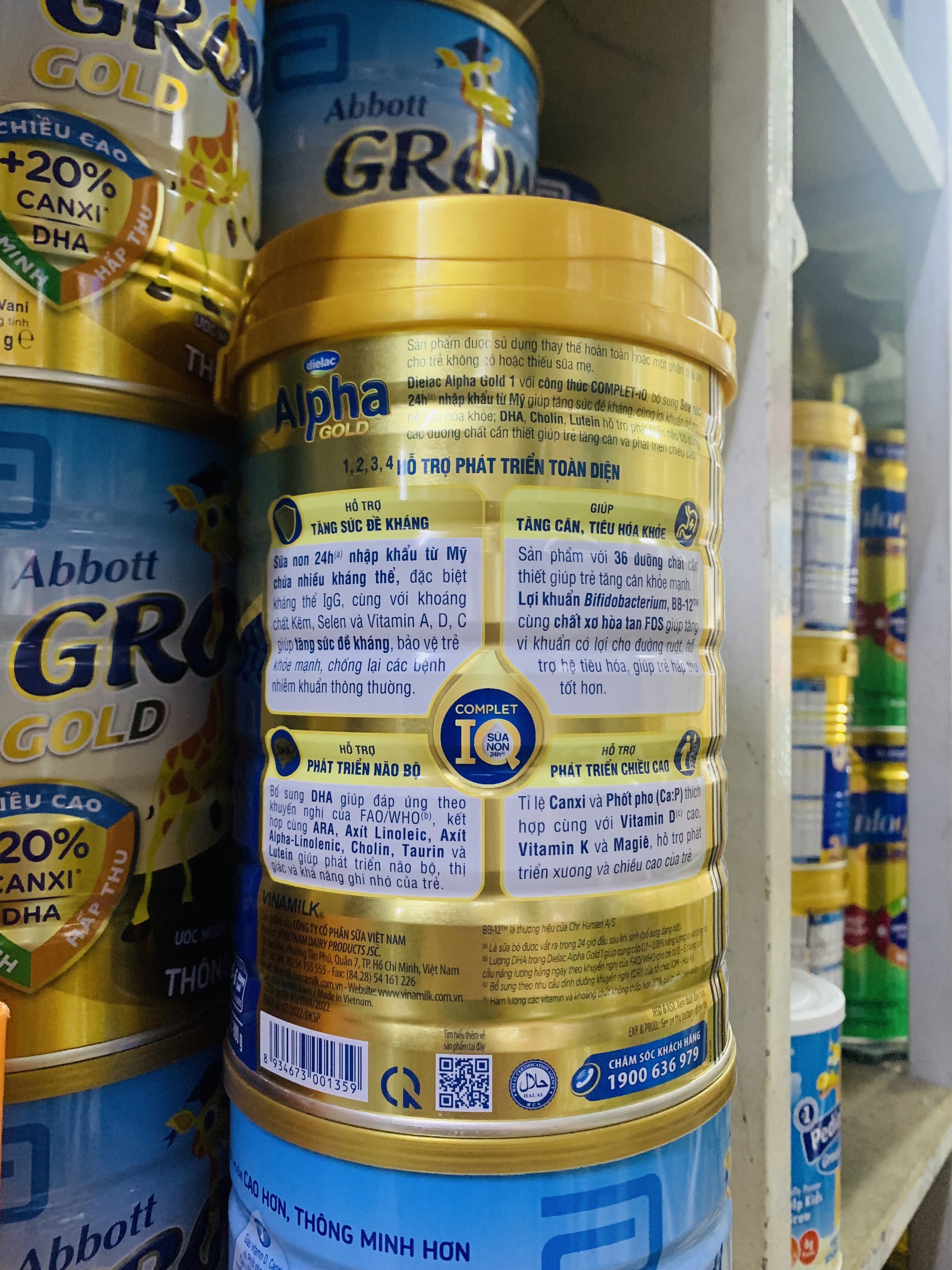 (DATE MỚI) SỮA BỘT DIELAC Alpha Gold IQ 1 800g (0-6 tháng)