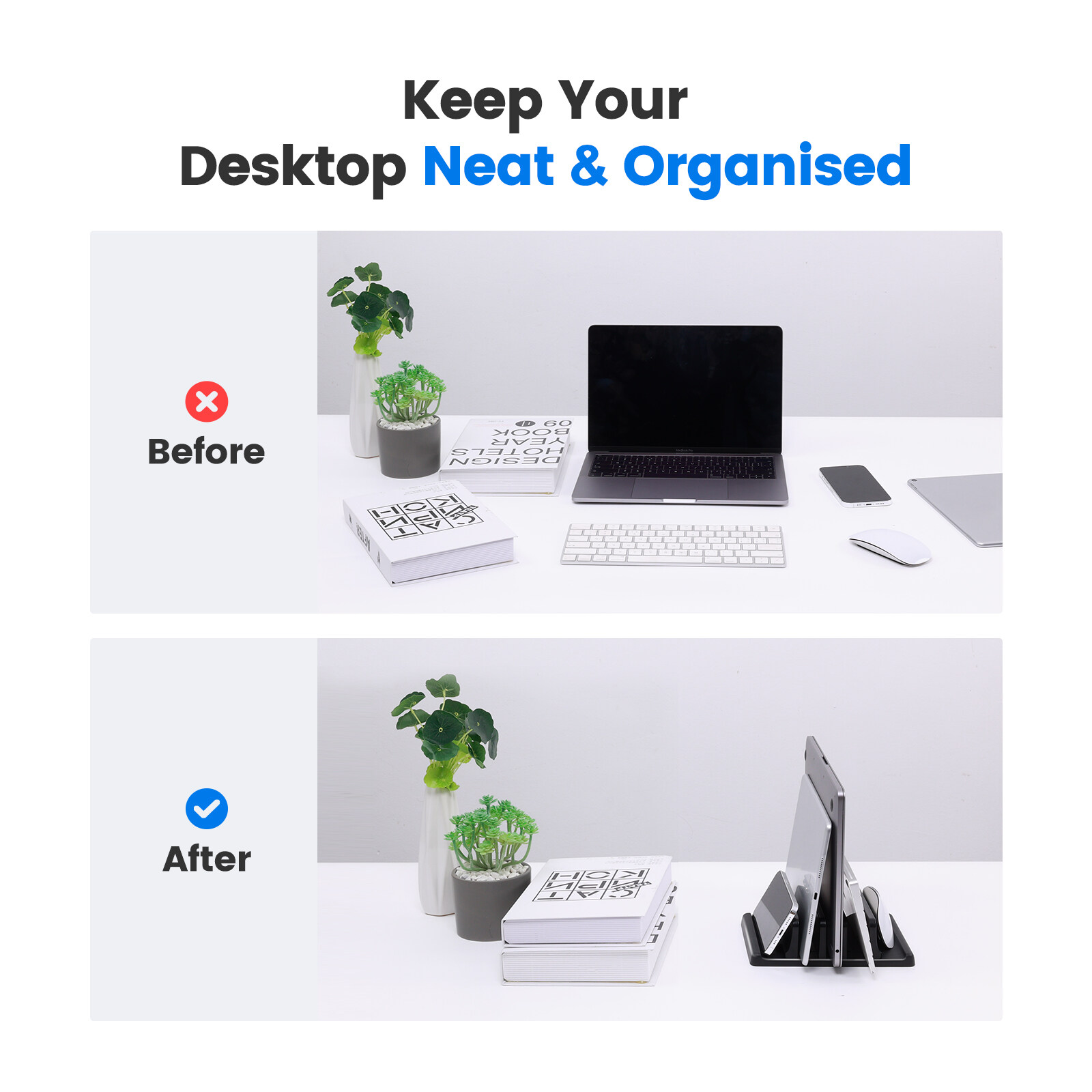 Vertical Laptop Stand Holder Adjustable Desktop ABS for Notebook,for Dock 3-in-1 Space-Saving,up to 17.3 inch