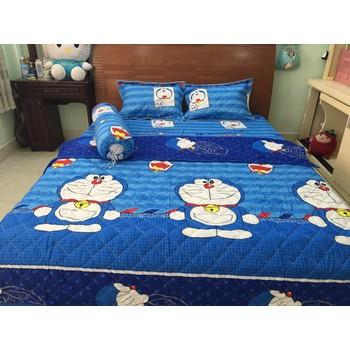 Bộ Ga Nệm Cotton Hình Mèo Máy M8x2M
