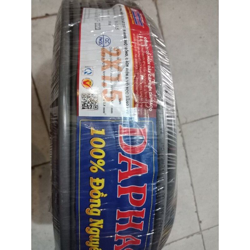 Dây điện đôi 2x1.5 & 2x2.5 bọc nhựa xám DAPHACO