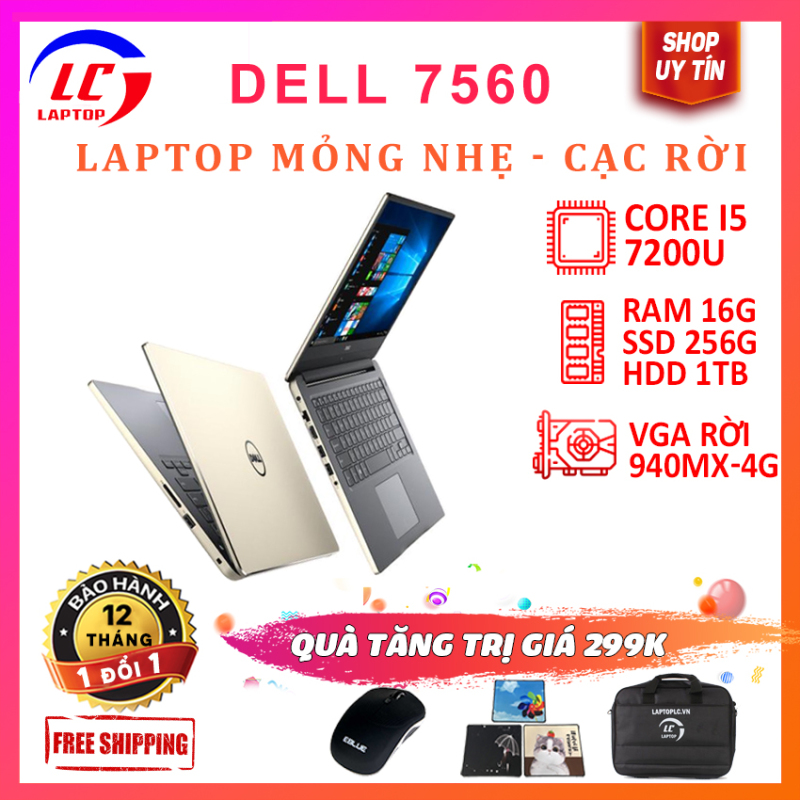Bảng giá Laptop gaming Dell Inspiron 7560 core i5-7200U, màn 15.6inch fullhd ips, laptop viền mỏng chơi game đồ họa giá rẻ Phong Vũ