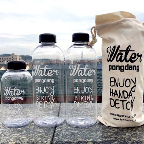 [HCM]Bình thủy tinh DETOX PONGDANG 600ml 1000ml