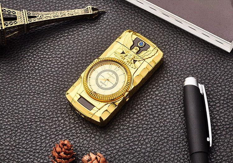 Bật lửa có đồng hồ hình đại bàng có hộp  ( giao ngẫu nhiên )