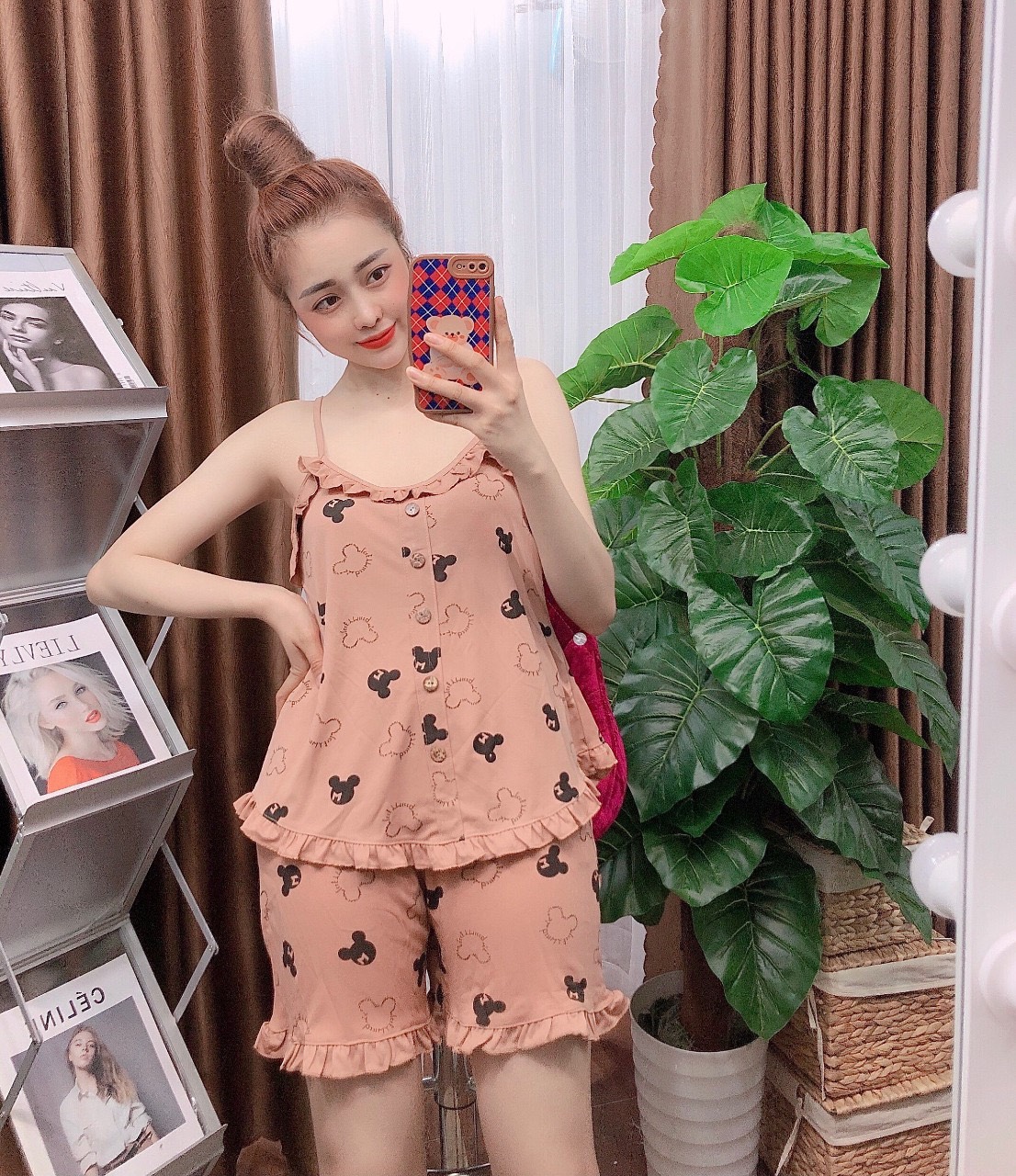 Set đồ đùi nữ 2 dây mặc nhà