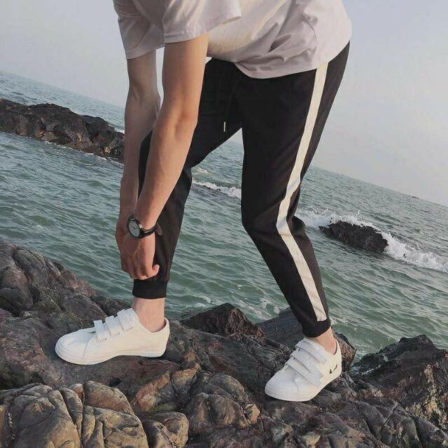 [HCM]♻️Quần jogger nỉ line trắng bo cực cá tính ♻️