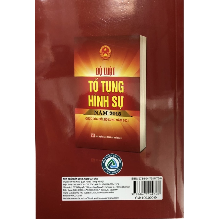 Bộ Luật Hình Sự Năm 2015 (Sửa đổi, bổ sung năm 2017)