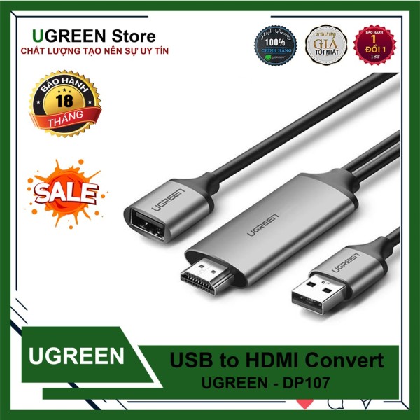 Bảng giá Dây Cáp USB 2.0 ra HDMI Kết Nối Điện Thoại Với Tivi , Máy Chiếu Full HD UGREEN 50291 Phong Vũ