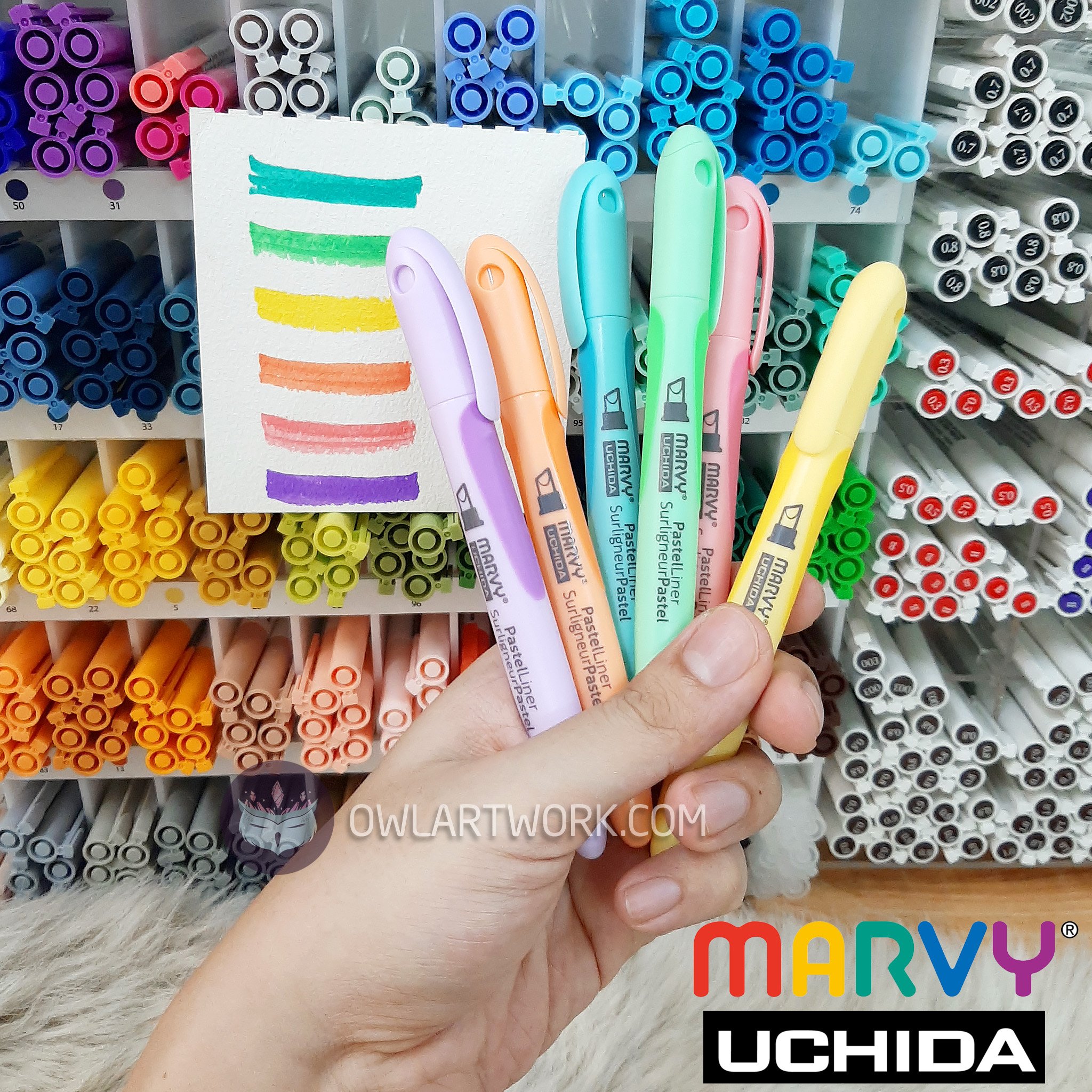 [HCM]Bút Dạ Quang MARVY UCHIDA Màu Pastel