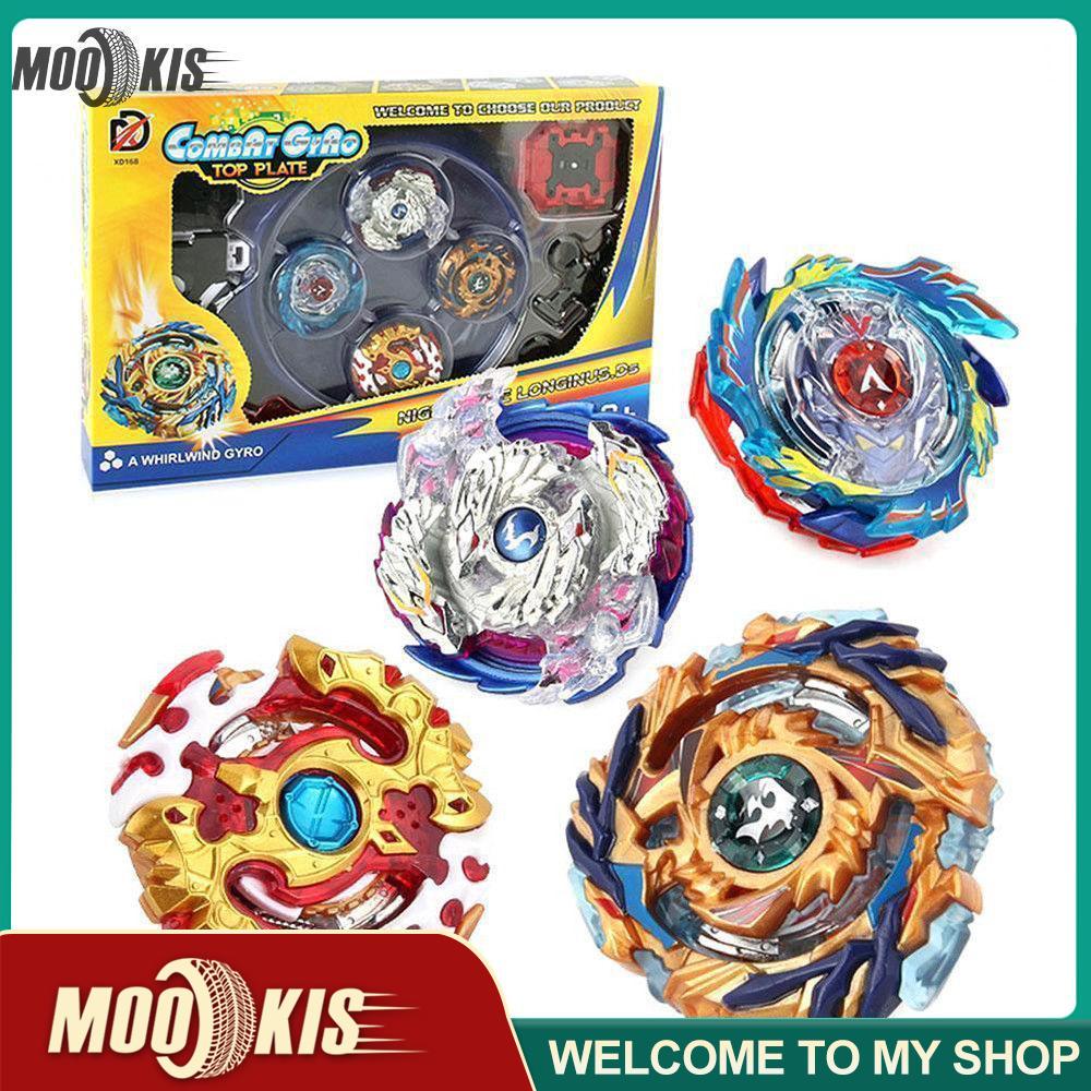 4 set Beyblade Burst Set with Launcher + Box Spinning Tops Toys Children Gift