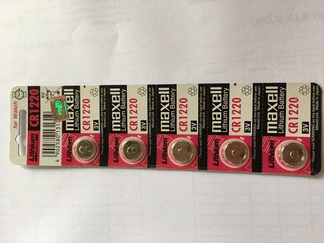 Pin CR1220 Maxell lithium Battery 3V - Vỉ 5 viên