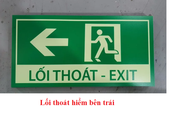 Biển chỉ dẫn lối thoát hiểm dạ quang siêu sáng