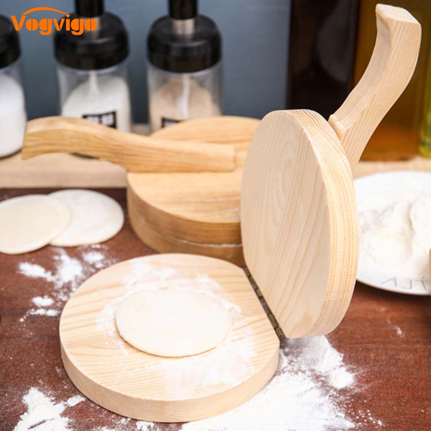1pc Dough Pressing Tool Dough Presser Dumpling Skin Wood Dumpling Pressing Tool Dough Presser Dumpling Wrappers Presser (Khaki)