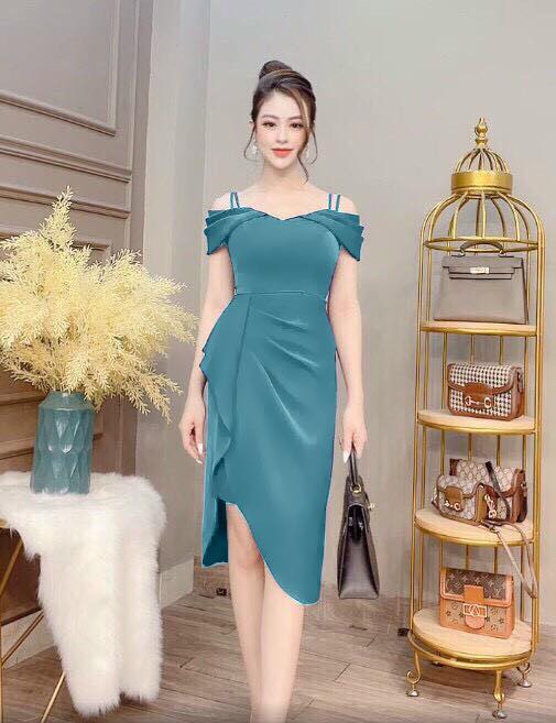 Đầm ôm trễ vai 2 dây  sang trọng