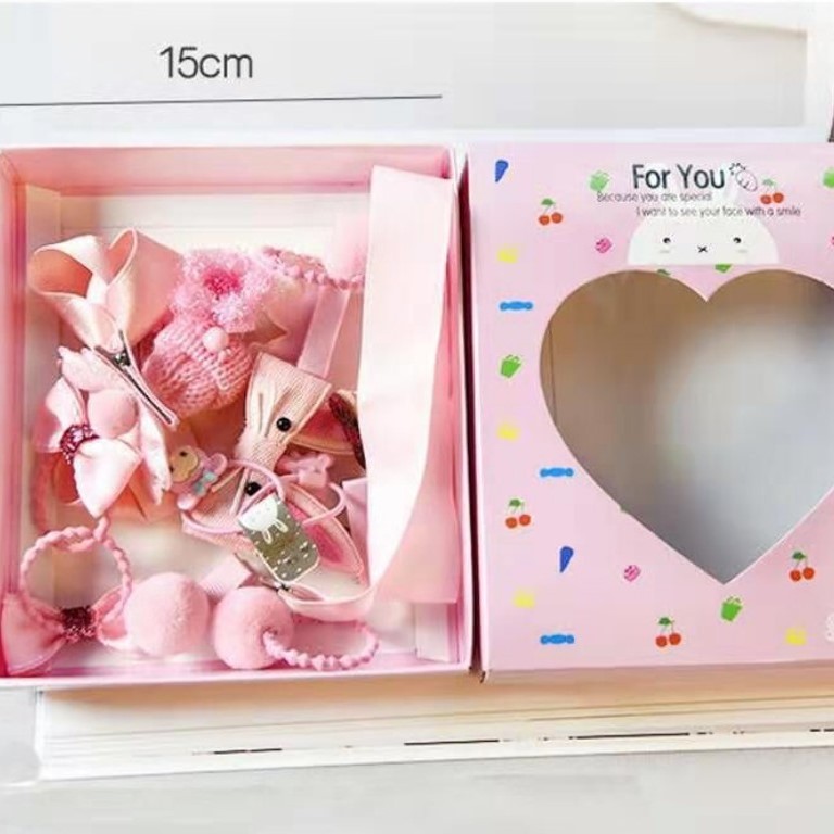 Hộp 18 dây cột tóc kẹp tóc cho bé phong cách hàn quốc