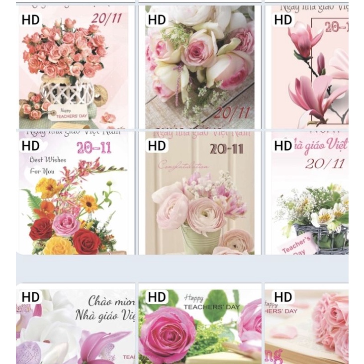 1 cái thiệp chúc mừng , bưu thiếp chúc mừng ngày 20-10 , 20-11 và 8-3.