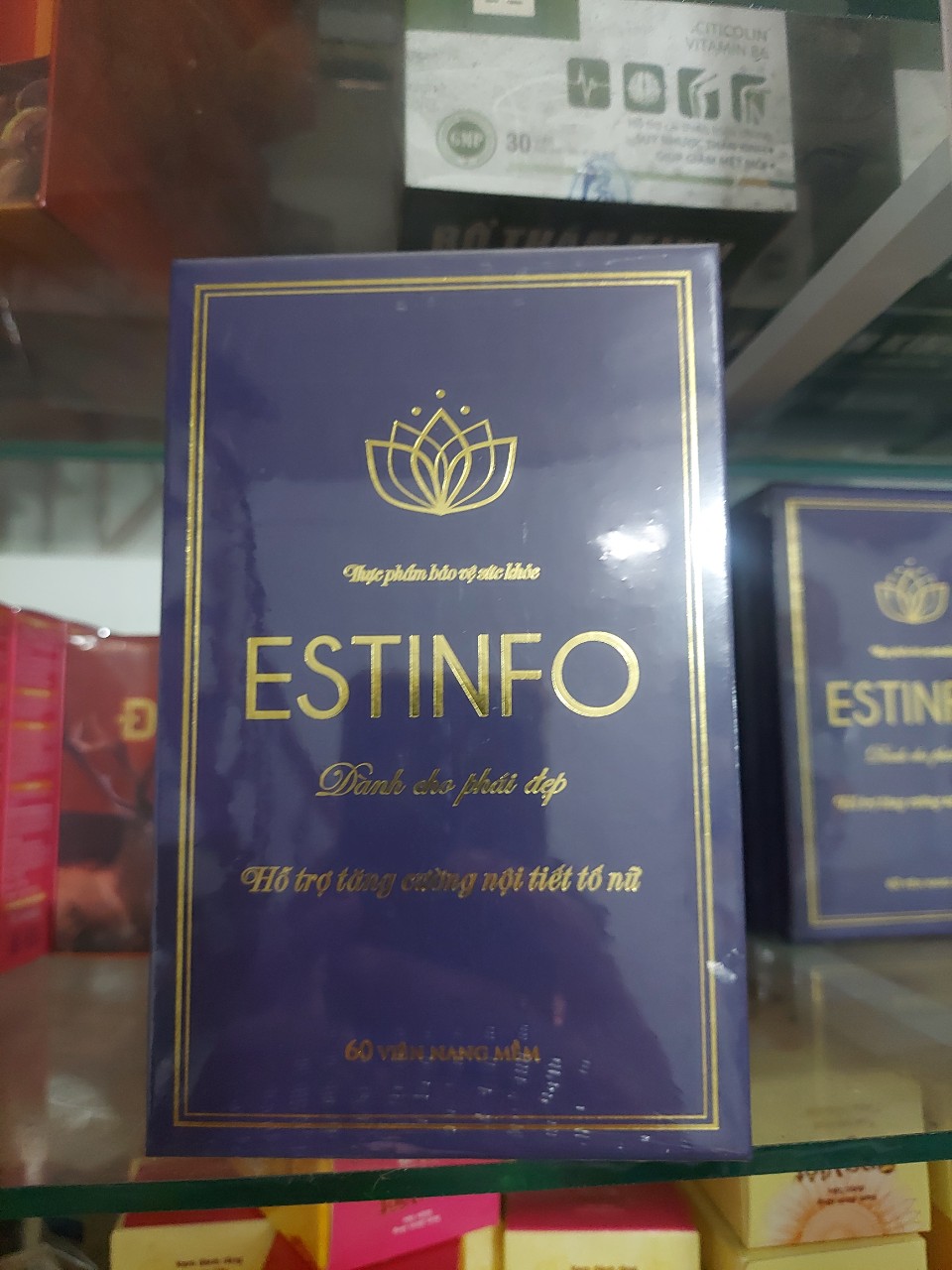 Viên uống tăng cường nội tiết nữ estinfo giúp cải thiện sinh lý, giảm bốc hỏa, cáu gắt, làm đẹp da lọ 60 viên