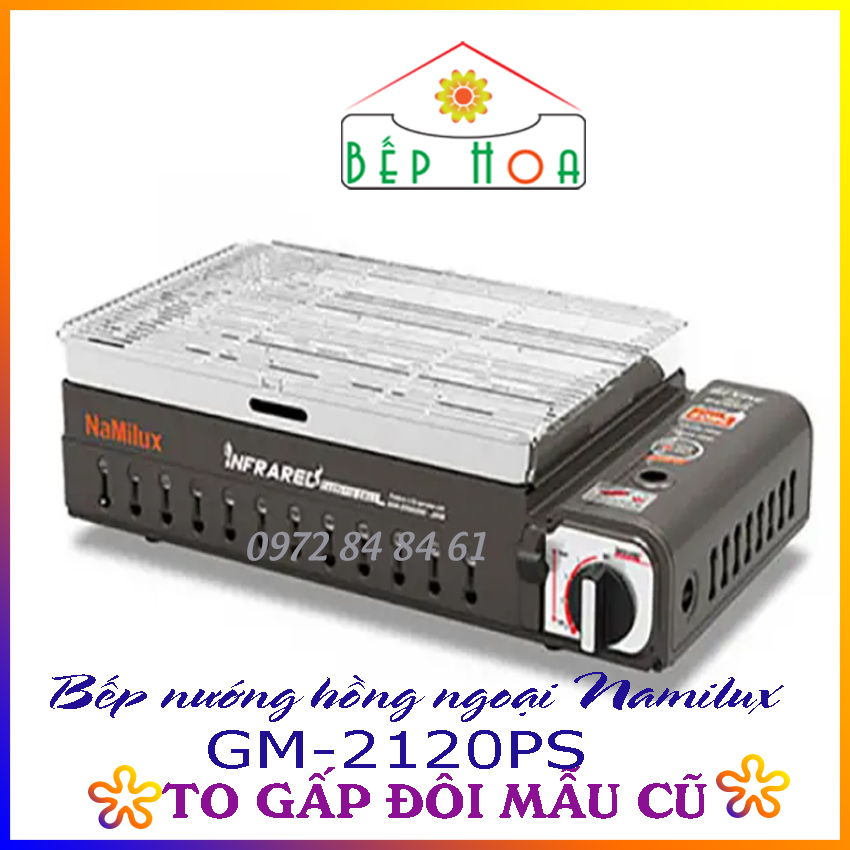 Bếp nướng namilux gm2120ps - bếp nướng du lịch, dã ngoại - chống cháy nổ - to rộng - tiết kiệm gas- xài bình gas mini - chống cháy nổ - bh 12 tháng - bếp hoa