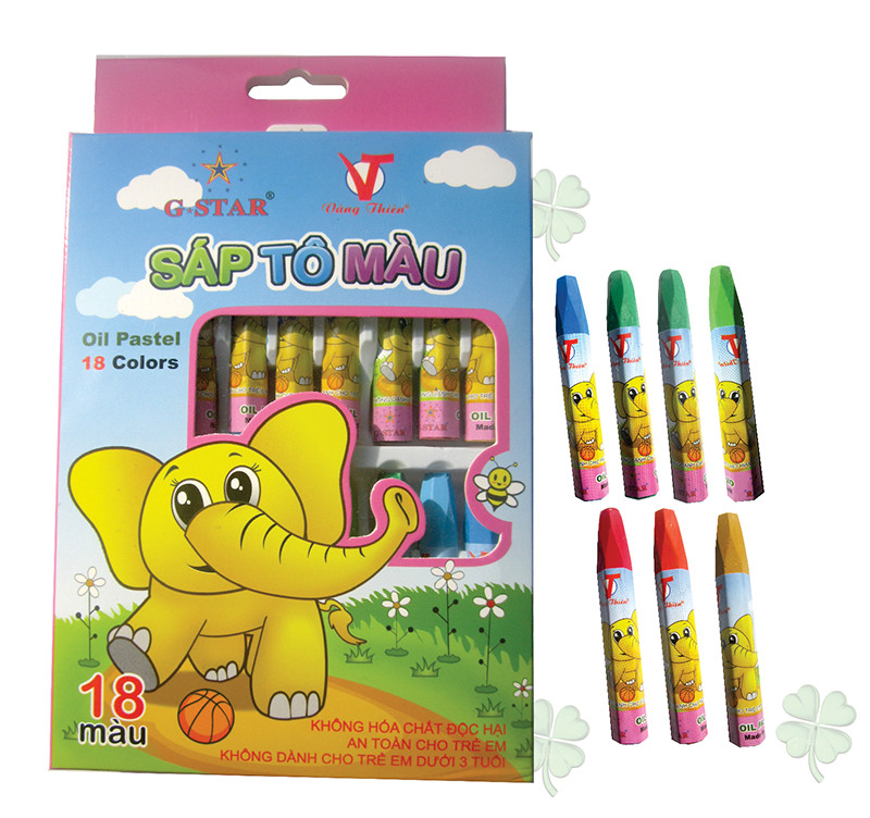Sáp Dầu Con Voi 12/18/24/36 Màu