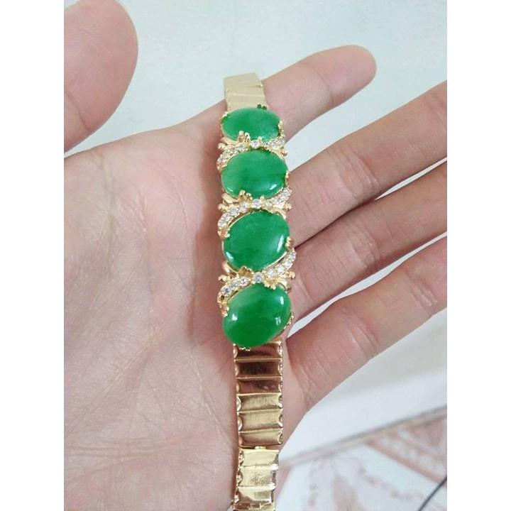 LẮC TAY ĐÍNH ĐÁ CẨM THẠCH MẠ VÀNG 18K