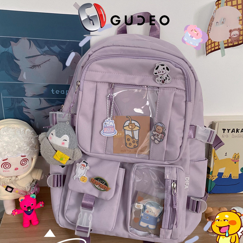HOÀN TIỀN 15% - Balo nữ balo đi học Ulzzang Hàn Quốc cao cấp màu nhẹ dịu túi trong thiết kế cực đẹp model 2023 Hàng Loại Xịn - GUDEO