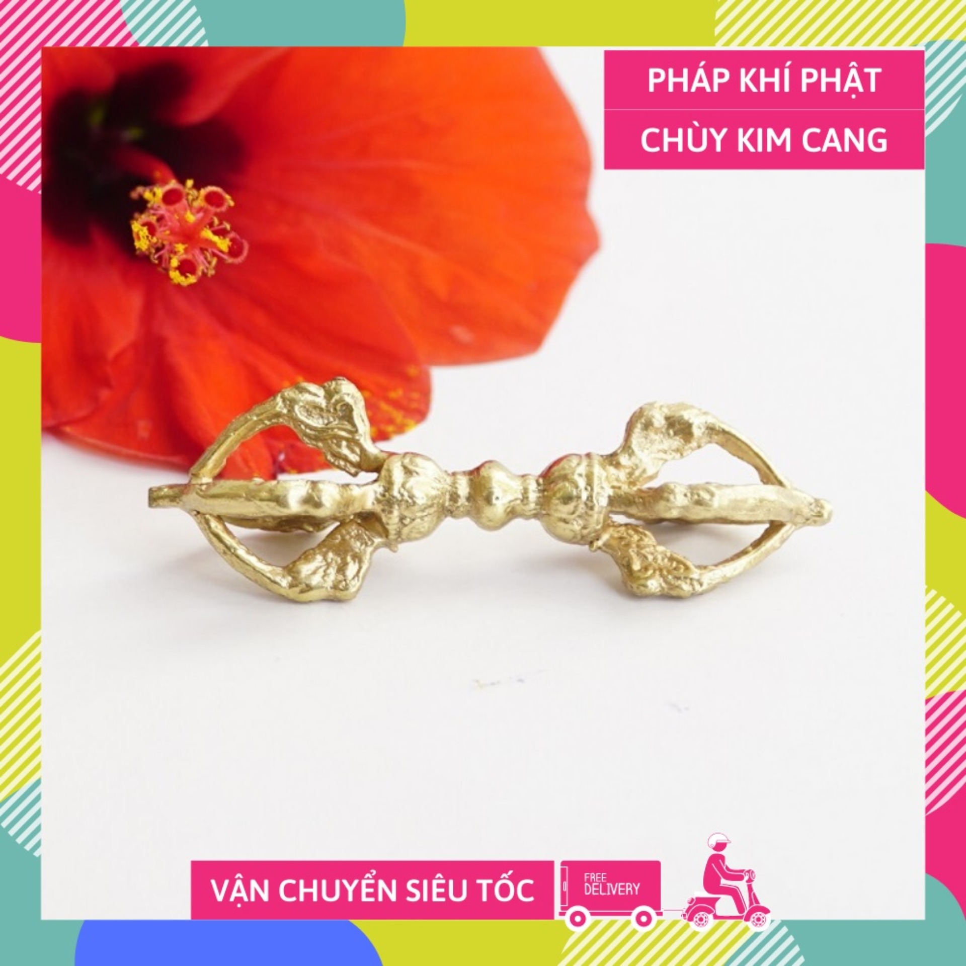 Chùy Kim Cang pháp khí Phật bằng đồng bình an - Nhiều cỡ