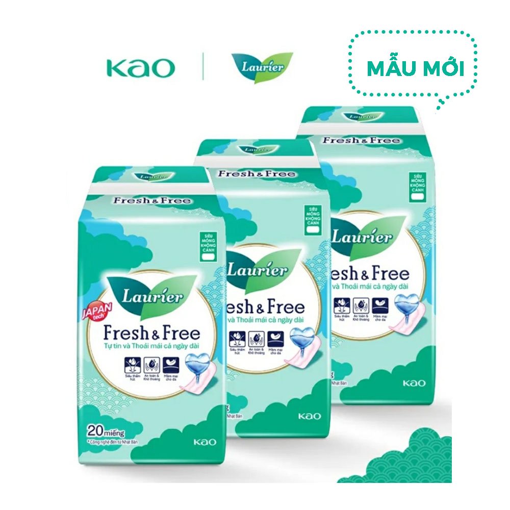 Băng vệ sinh Nhật Bản Laurier siêu mỏng cánh / không cánh