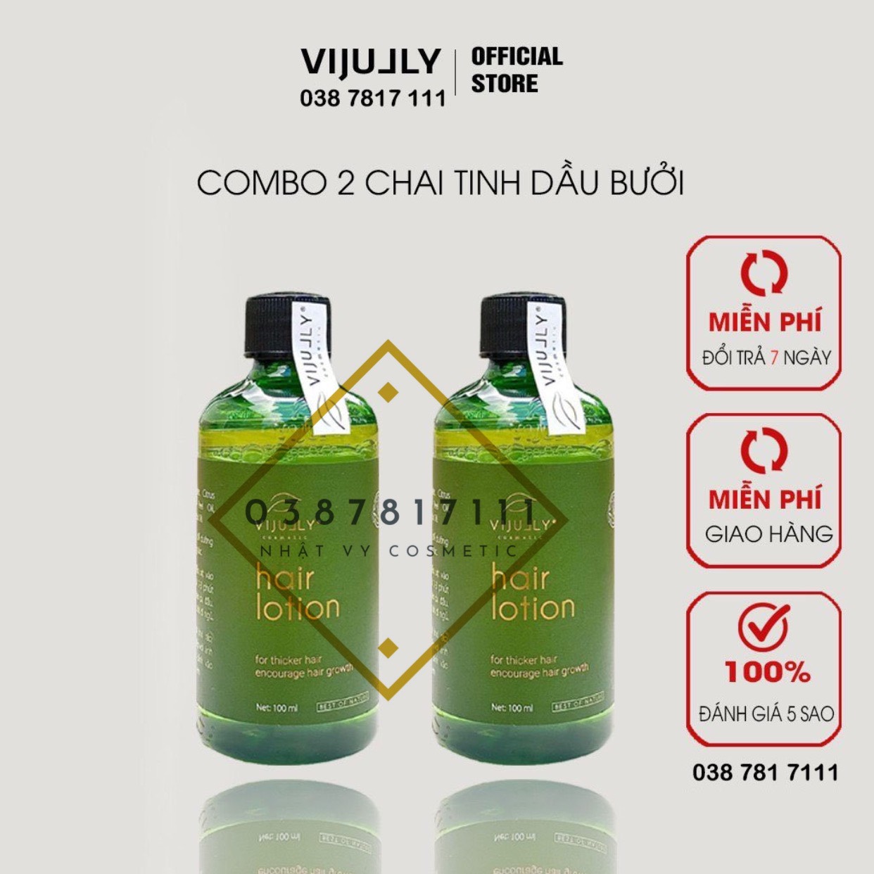 Tinh dầu bưởi kích mọc tóc VIJULLY giảm rụng