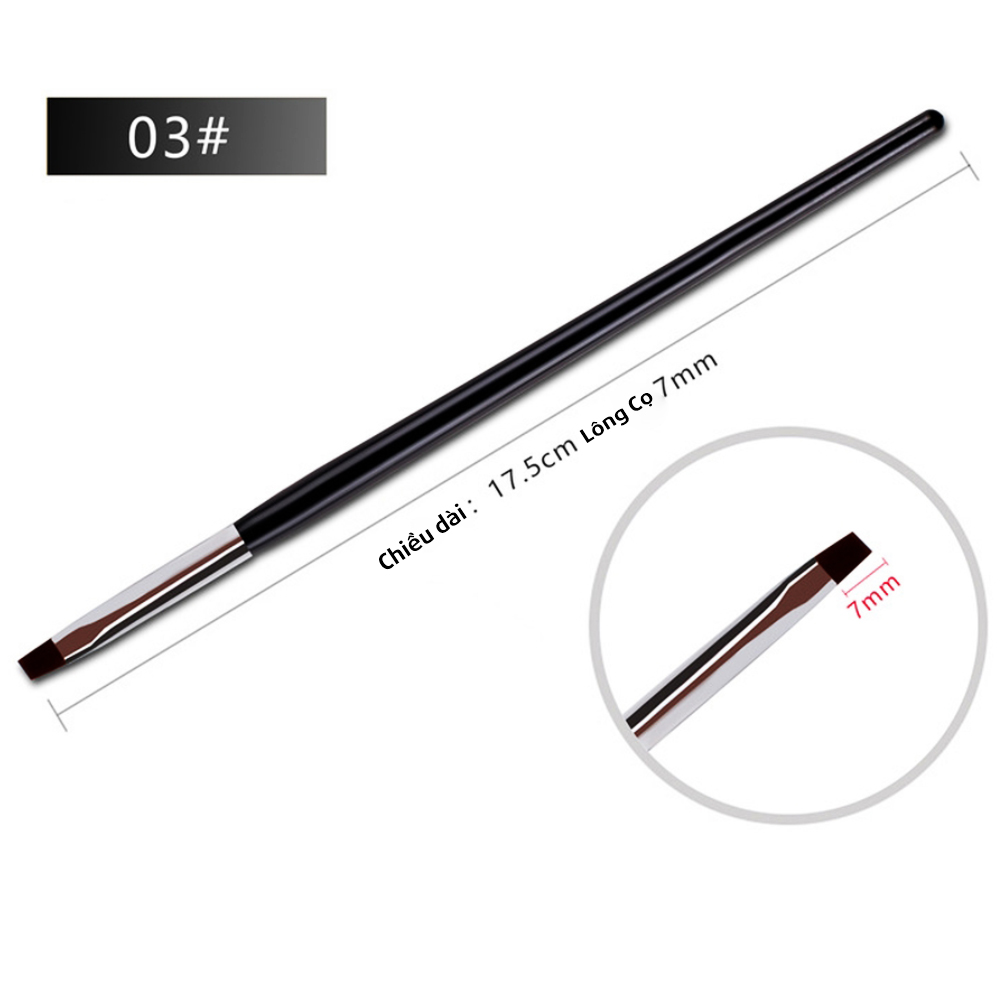 Set 5 Cọ Bản Vẽ Móng Cán Đen