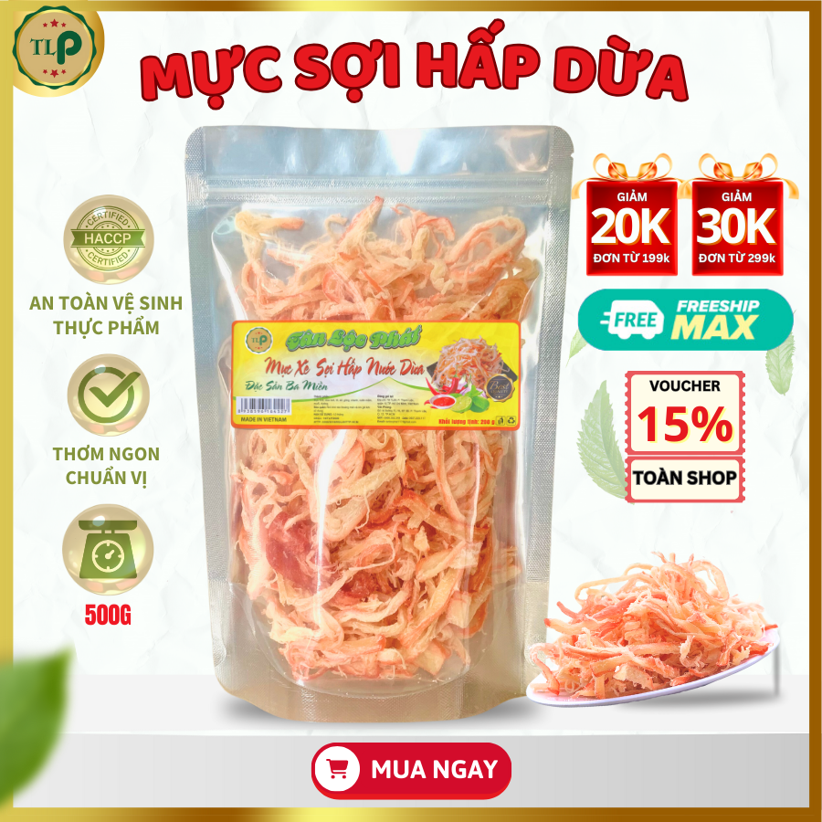 Mực hấp nước cốt dừa tân lộc phát - bịch 500g