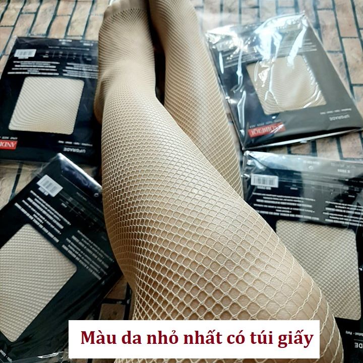 Quần tất lưới màu da co giãn freesize (ảnh thật)