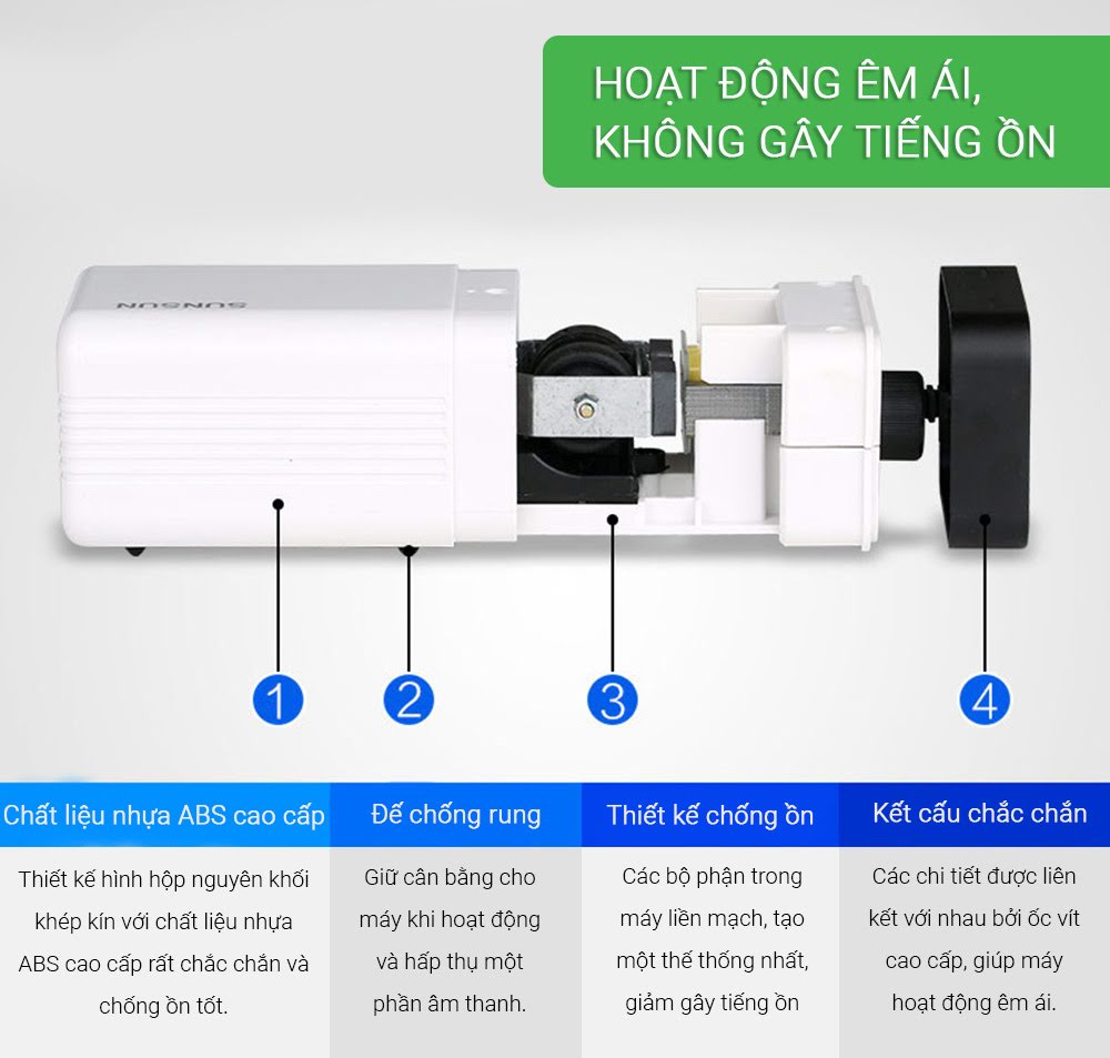 Máy Sủi Oxy 2 Vòi Sunsun CT-202 (4W-2x1.5Lít/Phút) - Máy Oxi Siêu Êm Cho Bể Cá