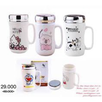 Ly sứ giữ nhiệt nắp có gương