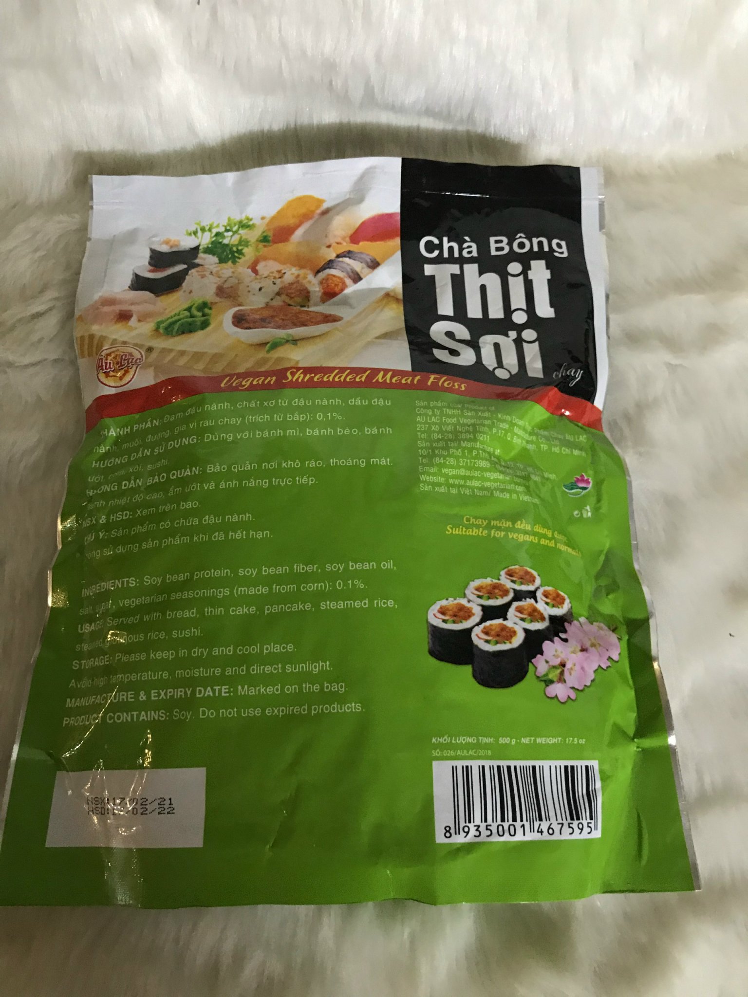 CHÀ BÔNG SỢI CHAY ÂU LẠC 500 GRAM