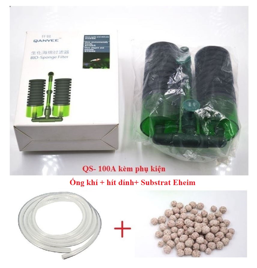 Lọc Bio QS-100/200A nuôi tôm, tép, cá nhỏ