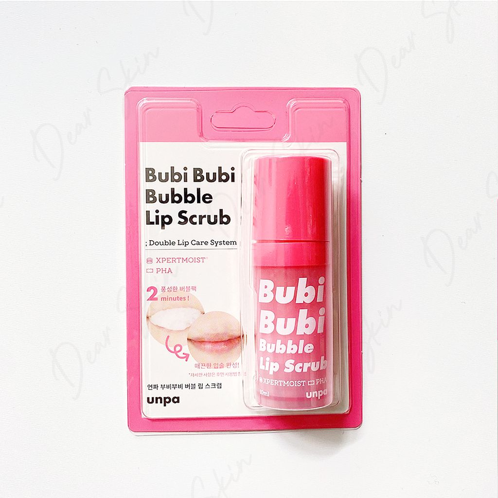 Tẩy da chết sủi bọt thải độc môi unpa bubi bubi lip - gel làm mềm và hồng môi, tẩy da chết bubi bubi lip by unpa