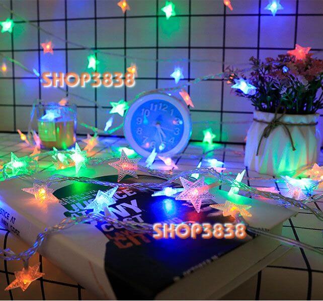 Lựa Nguồn(Pin- USB- Điện) Dây Đèn Led Ngôi Sao Dài 6M - 40 Bóng Lung Linh