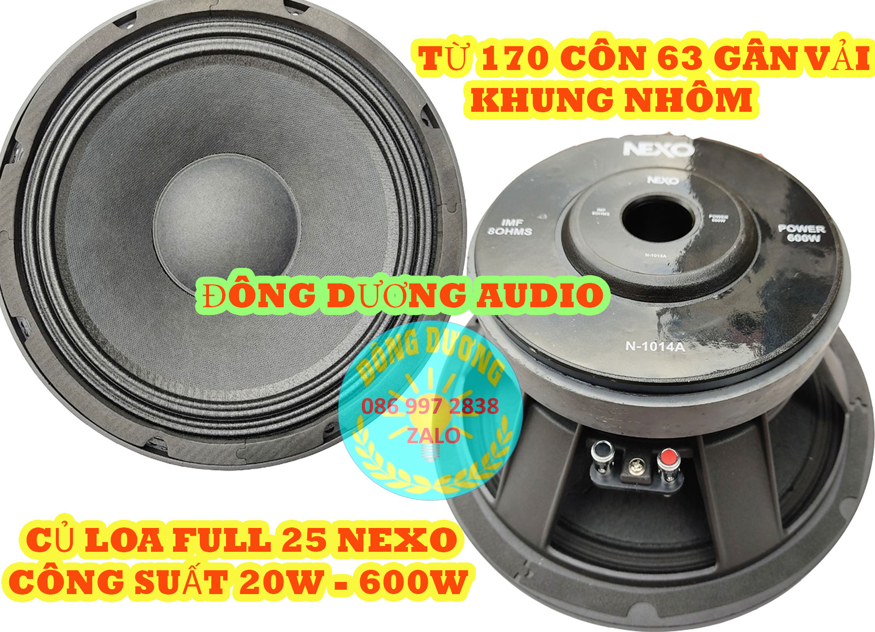 LOA BASS 25 NEXO TỪ 170 COIL 63 - HÀNG NHẬP - GIÁ HAI LOA