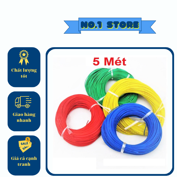 Dây Điện 0.3MM nhiều lõi nhiều màu ( Cuộn Nhỏ 5 Mét)