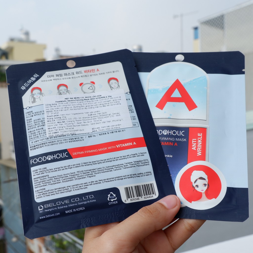 [HCM]Mặt nạ giấy Foodaholic cấp ẩm nâng cơ chăm sóc da toàn diện 23g