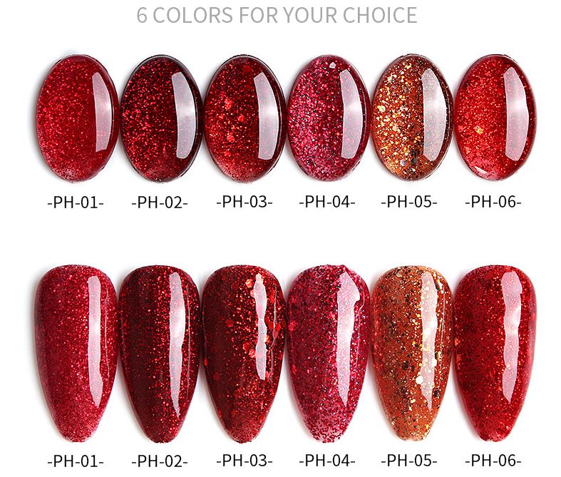 Sơn Gel AS Mã PH Nhũ Đỏ 15ml - Chai Đen